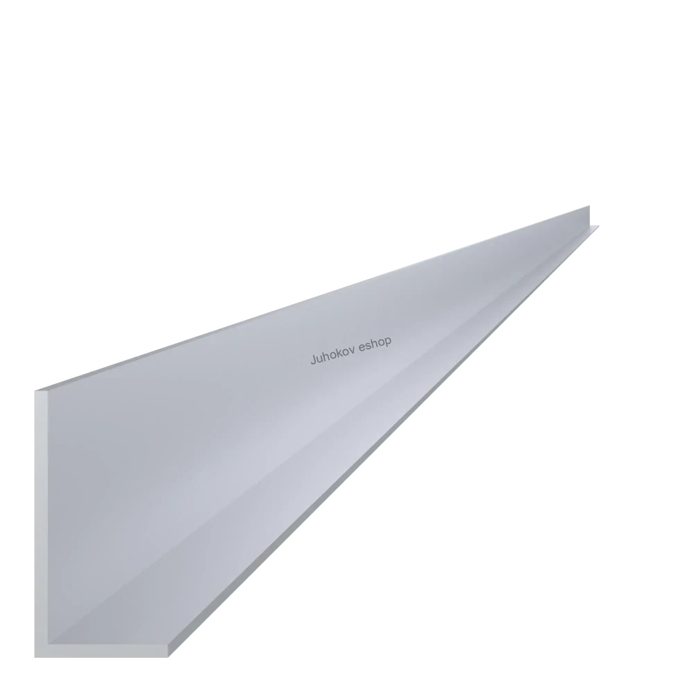 L profil 50x20x2mm,dĺžka 6000mm, materiál EN AW-6060 T66, prírodný hliník bez povrchovej úpravy, cena za kus