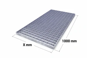 Kovový pozinkovaný rošt 250 mm x 1000 mm, nosná páska 30x2mm, oko 34x38mm