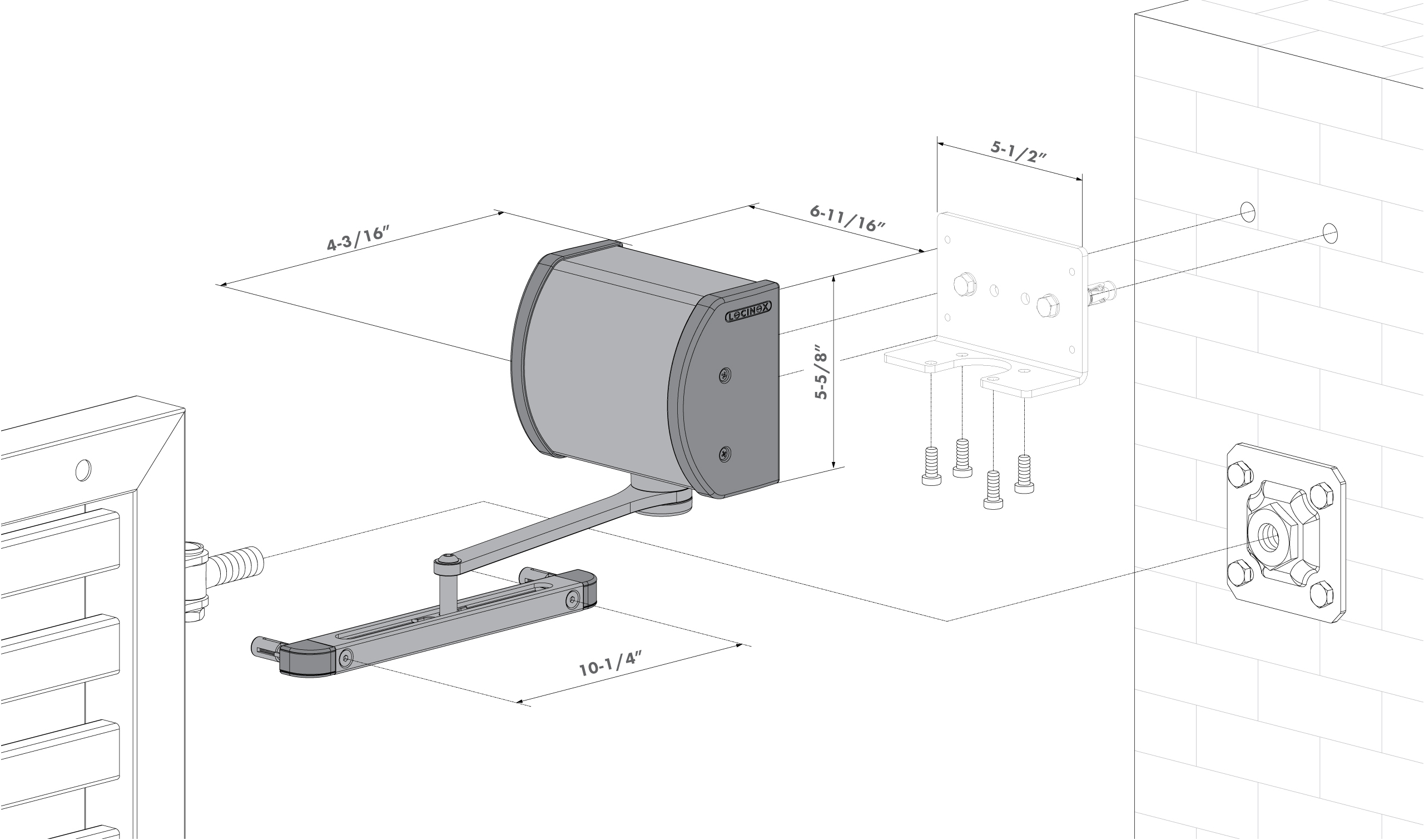 Hydraulický zatvárač pre krídlové brány do 150 kg/1,5 m