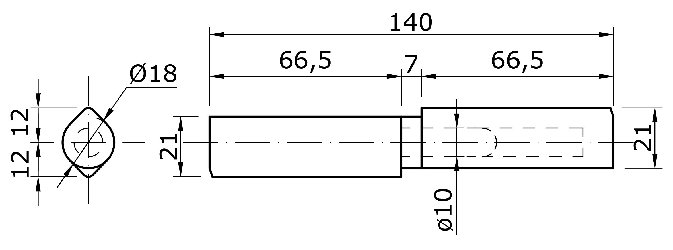 Pánt dvojdielny 140 x 18 mm s ložiskom, pozinkovaný tŕň