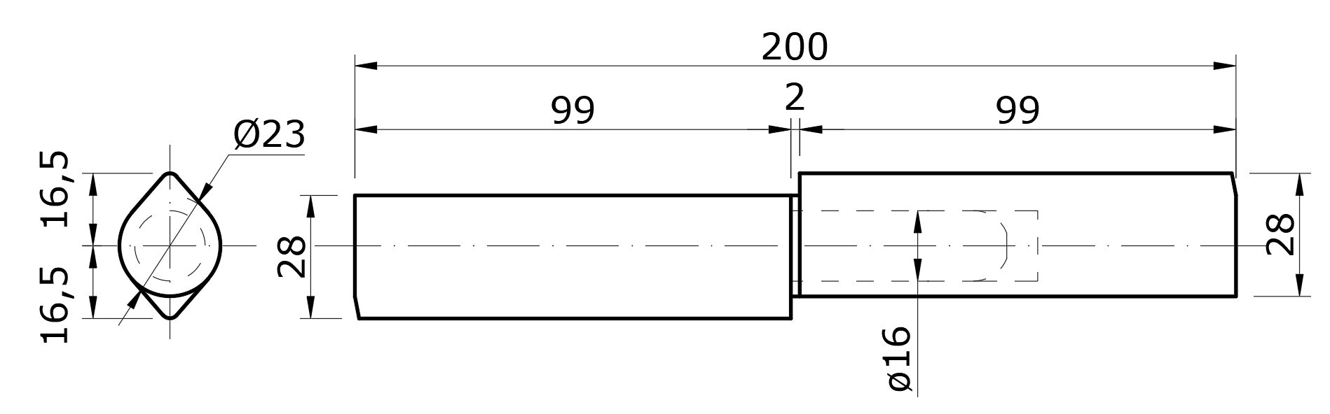 Pánt dvojdielny 200 x 23 mm s podložkou, pozinkovaný tŕň