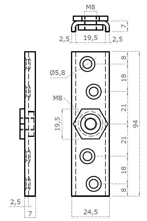Lišta pre uchytenie vozíka C750P, C752P, C778P, C780P