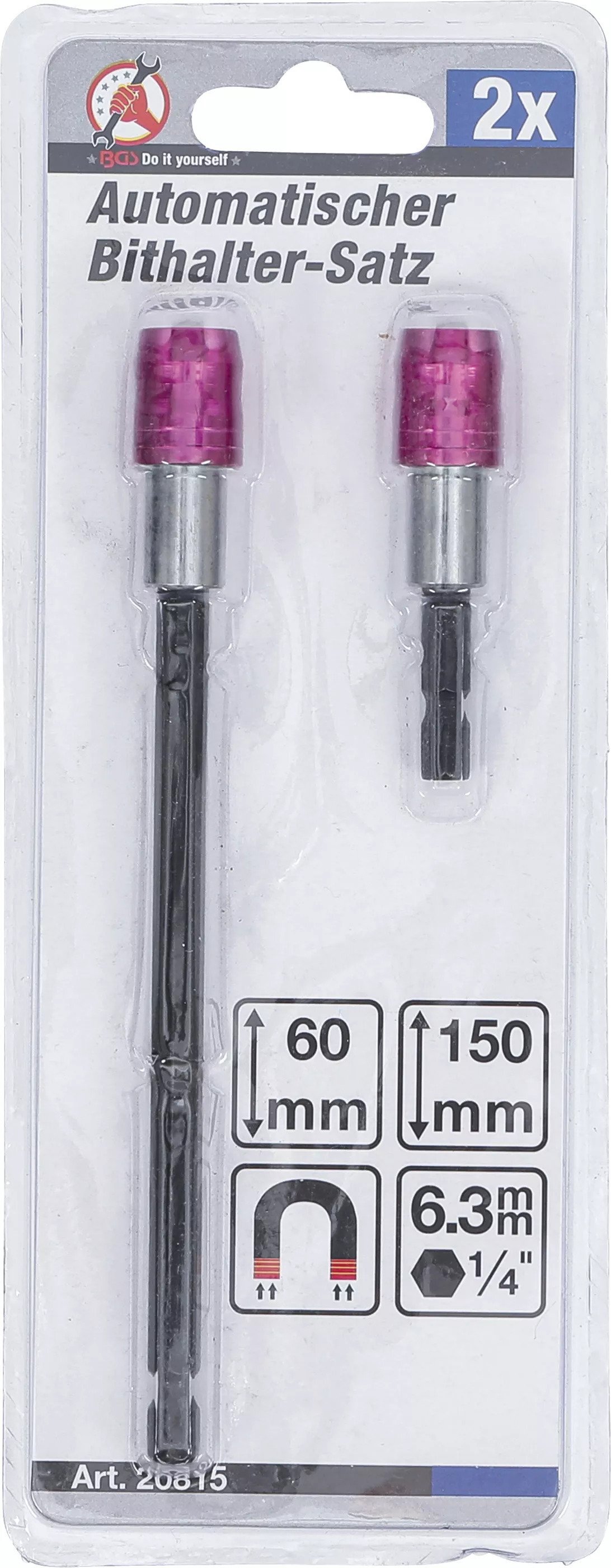 Sada automatických držiakov bitov, šesťhran 6,3 mm