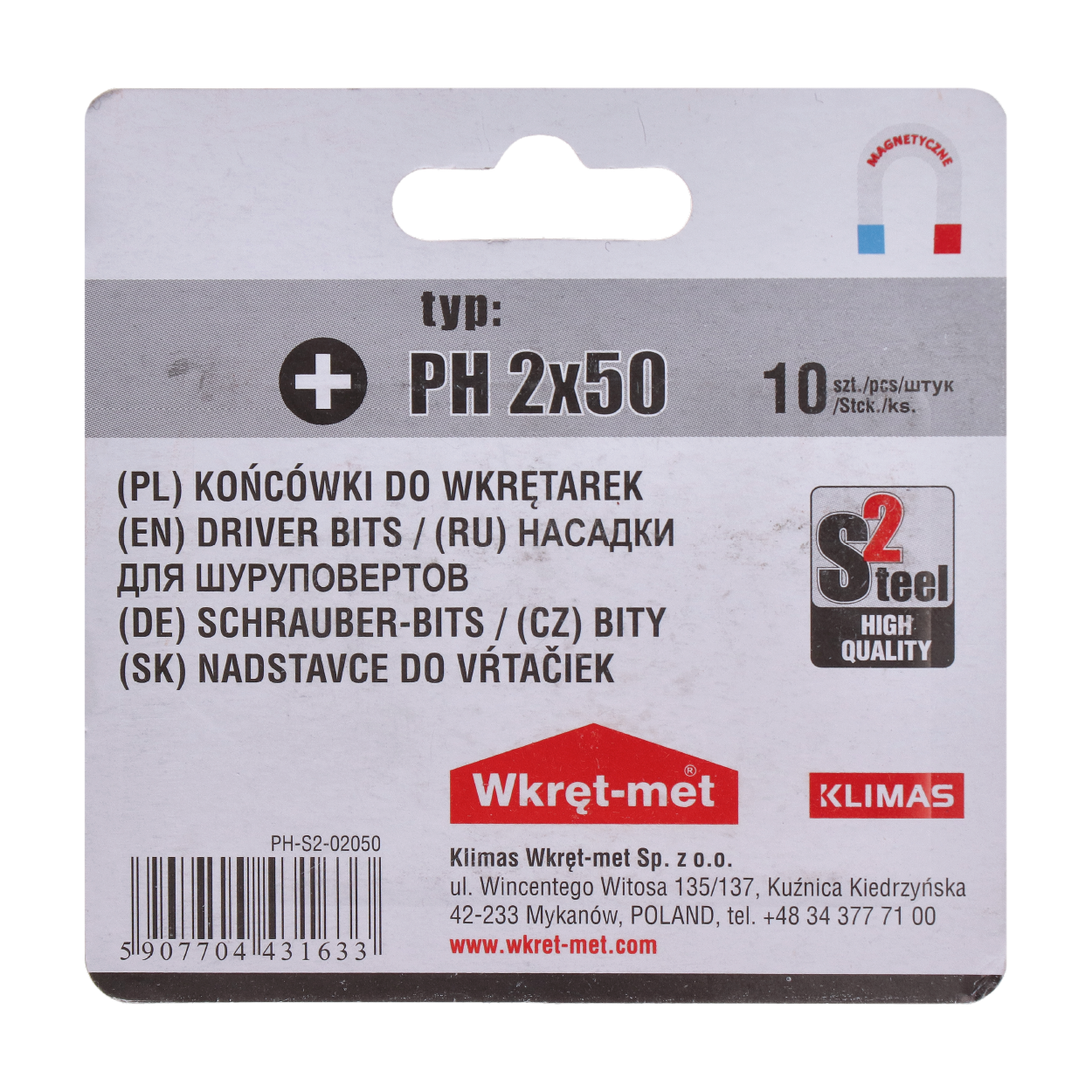 10 dielny blister bitov PH2, L = 50 mm