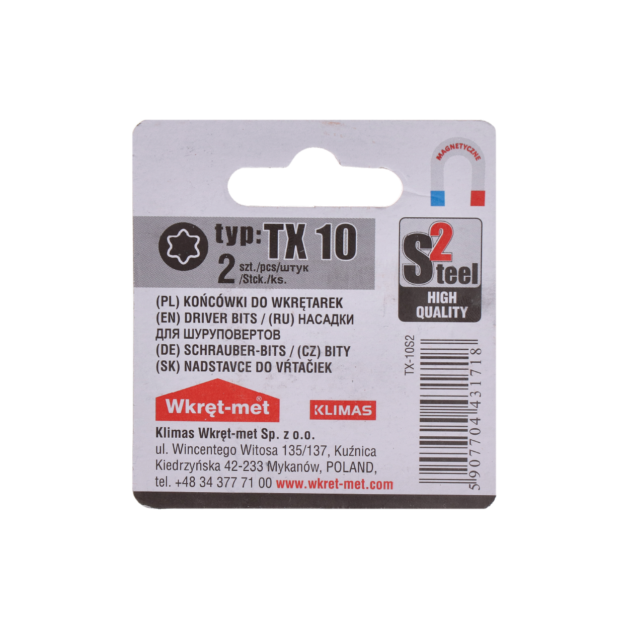 2 dielny blister bitov TX-10, L = 25 mm