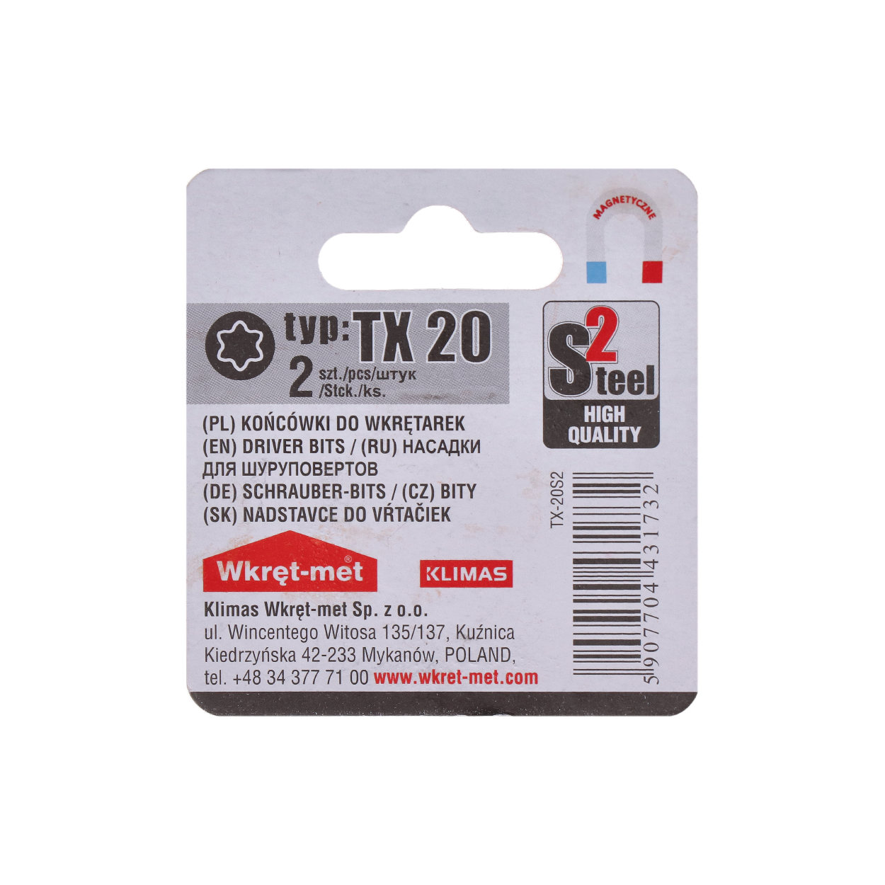2 dielny blister bitov TX-20, L = 25 mm