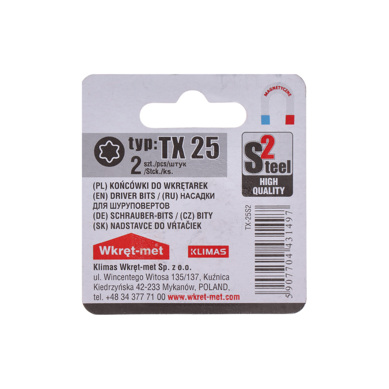 2 dielny blister bitov TX-25, L = 25 mm