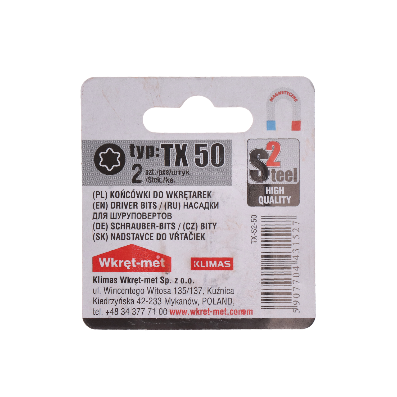 2 dielny blister bitov TX-50, L = 25 mm