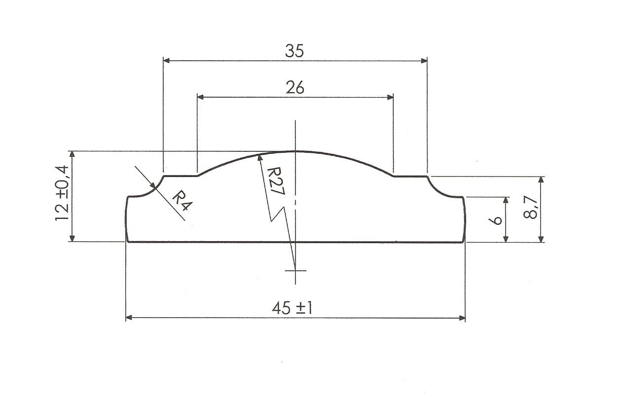 Madlo 45 x 12 x 6000 mm