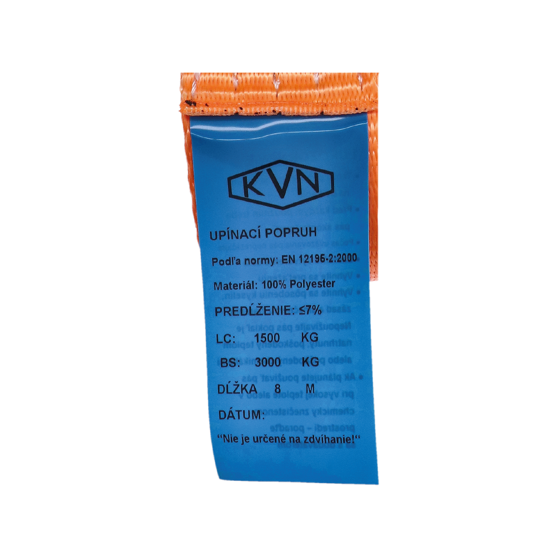 Upínací popruh, 3 t, L = 8000 mm