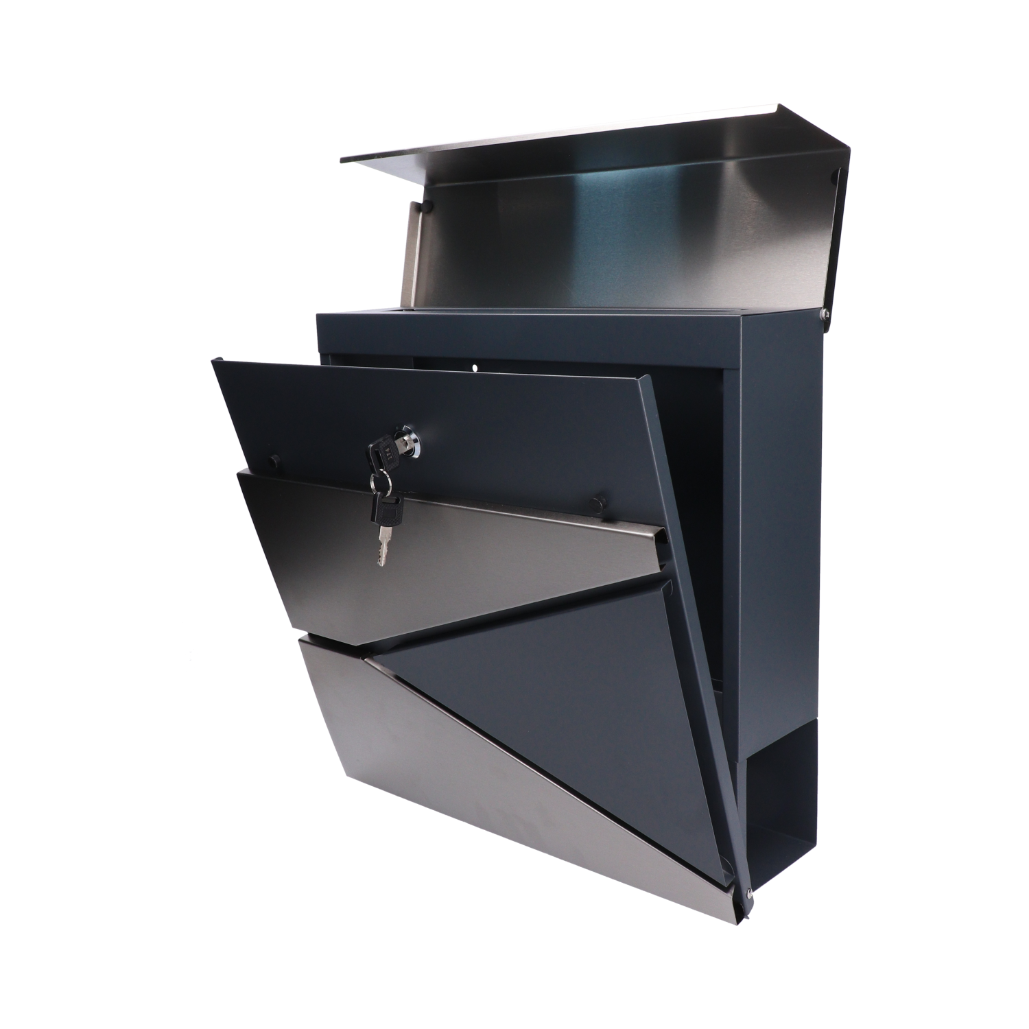 Poštová schránka, max. fomrát listu A4, AISI 410/RAL 7016