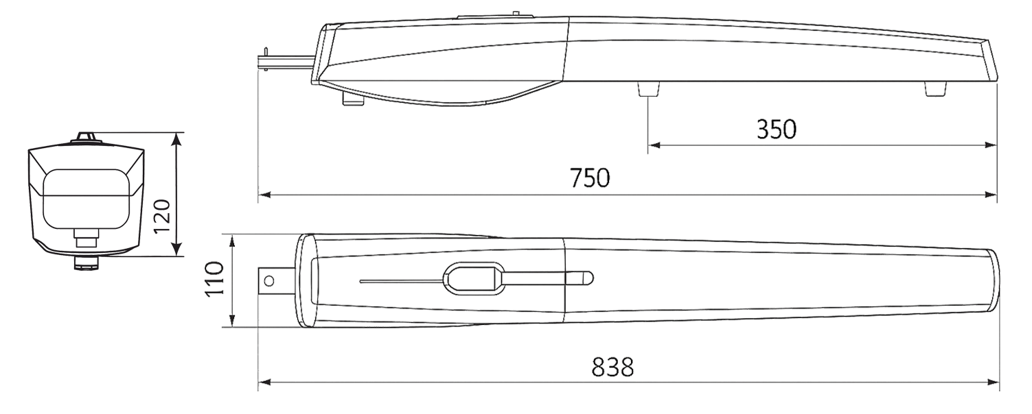 AXI 20 SAFE TOP pohon pre dvojkrídlovú bránu do 2 m/krídlo
