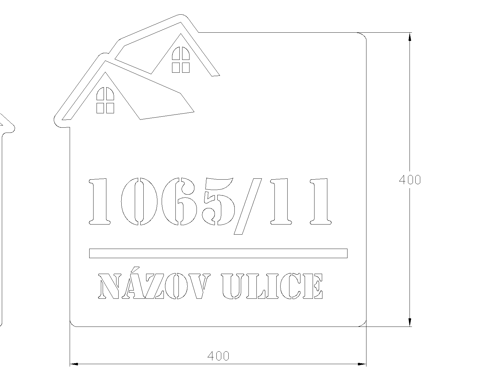 Domové číslo, vzor 001, materiál: hliník