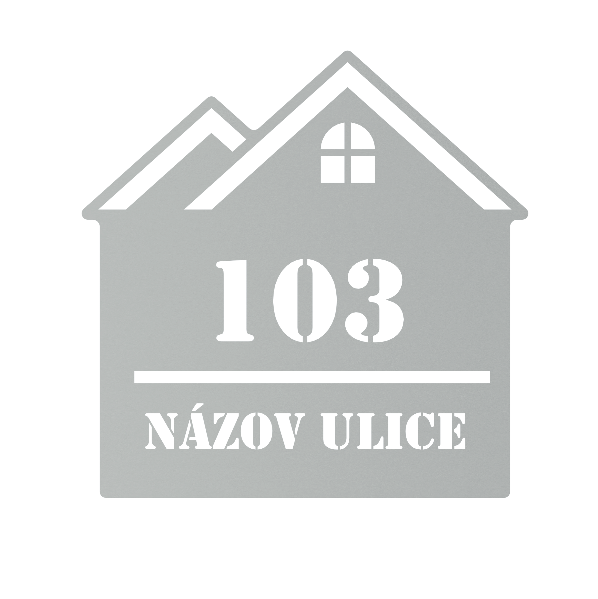 Domové číslo, vzor 003, brúsená nerez AISI 304