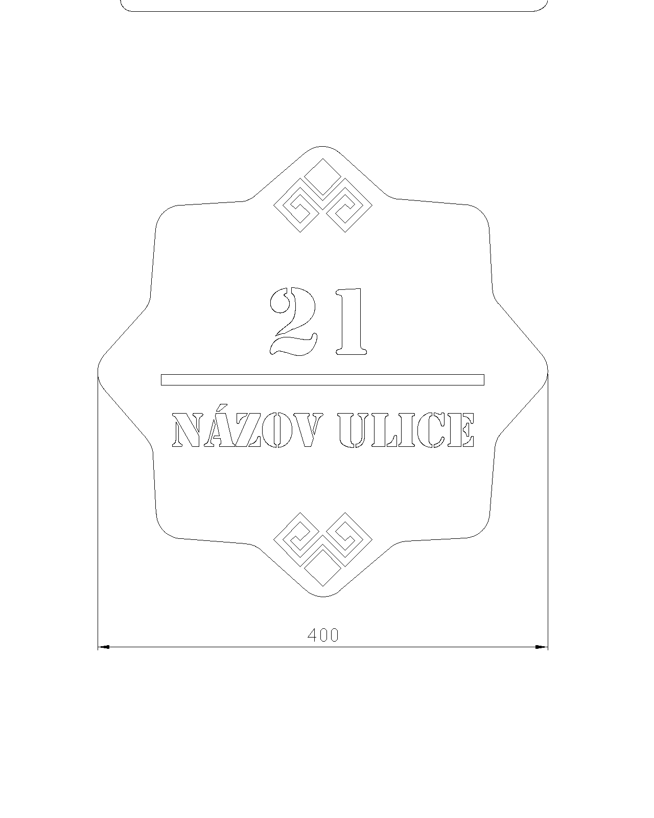 Domové číslo, vzor 004, materiál: hliník
