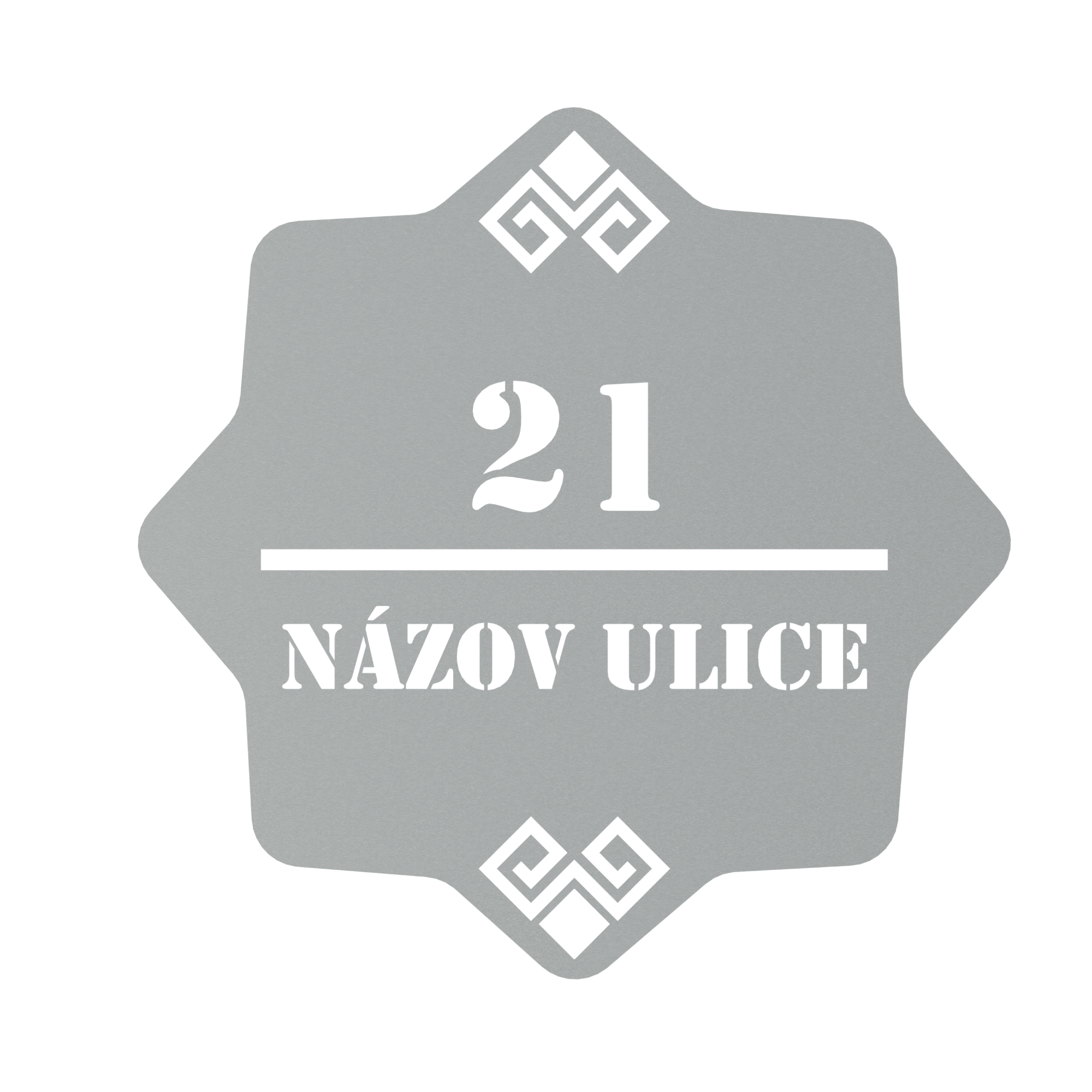 Domové číslo, vzor 004, brúsená nerez AISI 304