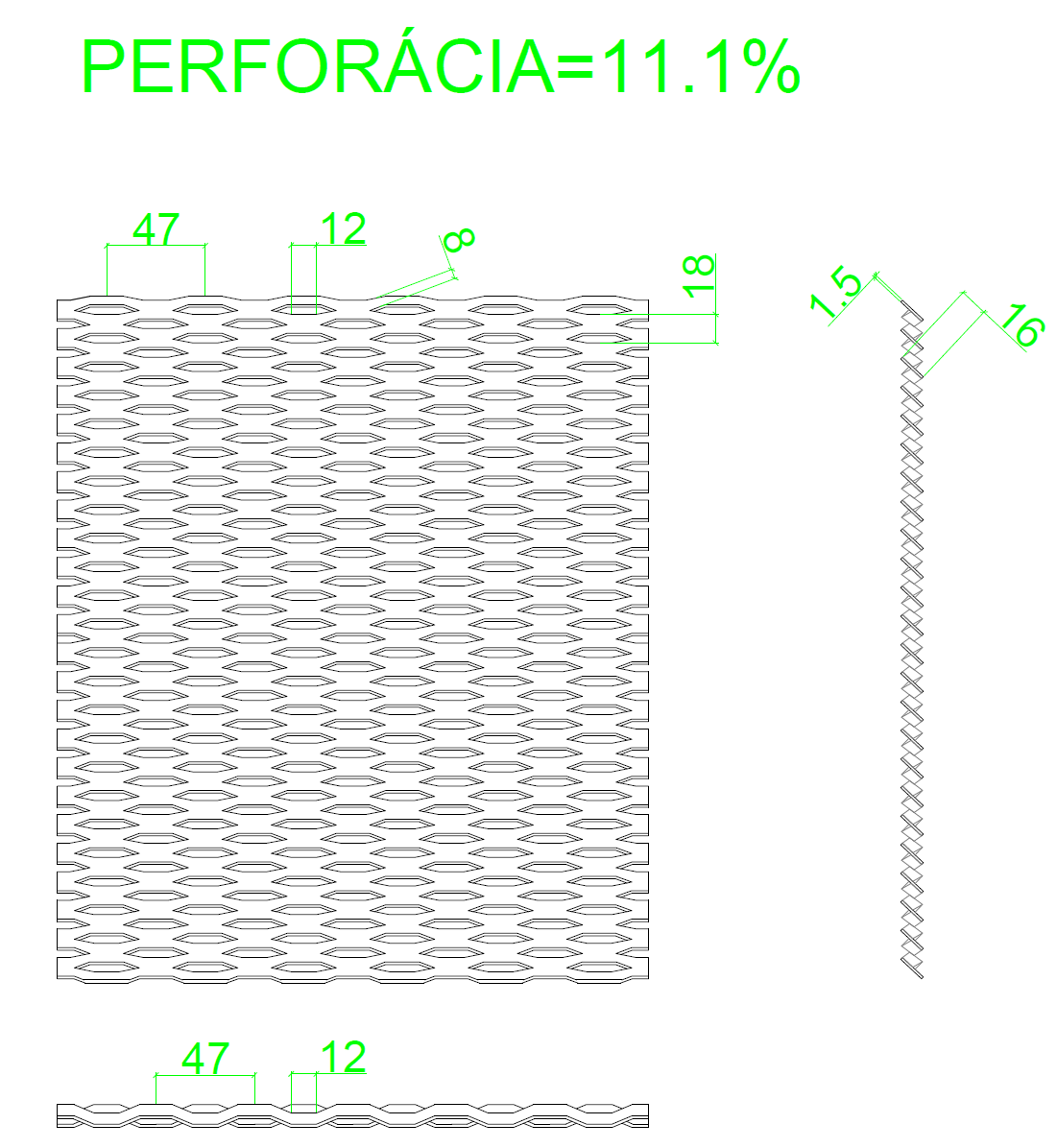 Ťahokov Fe, 1000 x 1500 x 1,5 mm, oko 47 x 18 mm