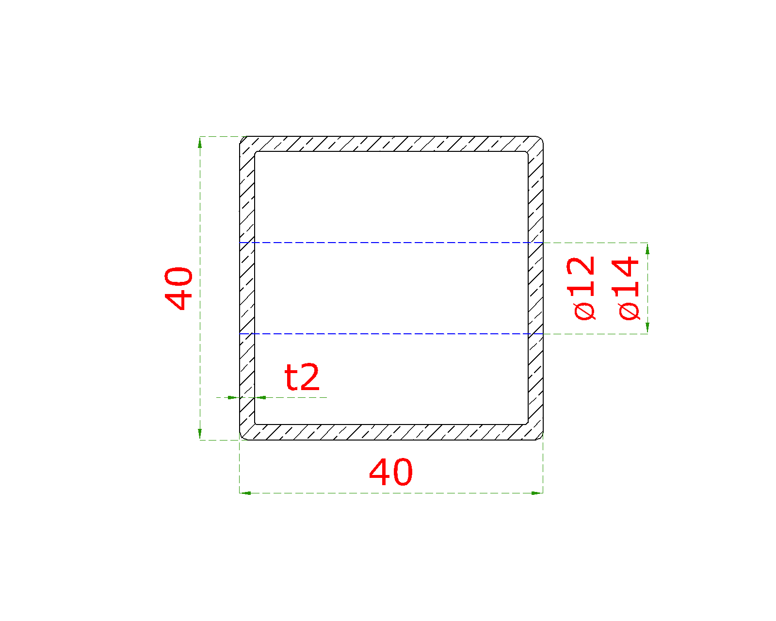 Nerezový stĺp, bočné kotvenie, 6-dierový priechodný Priemer výplne