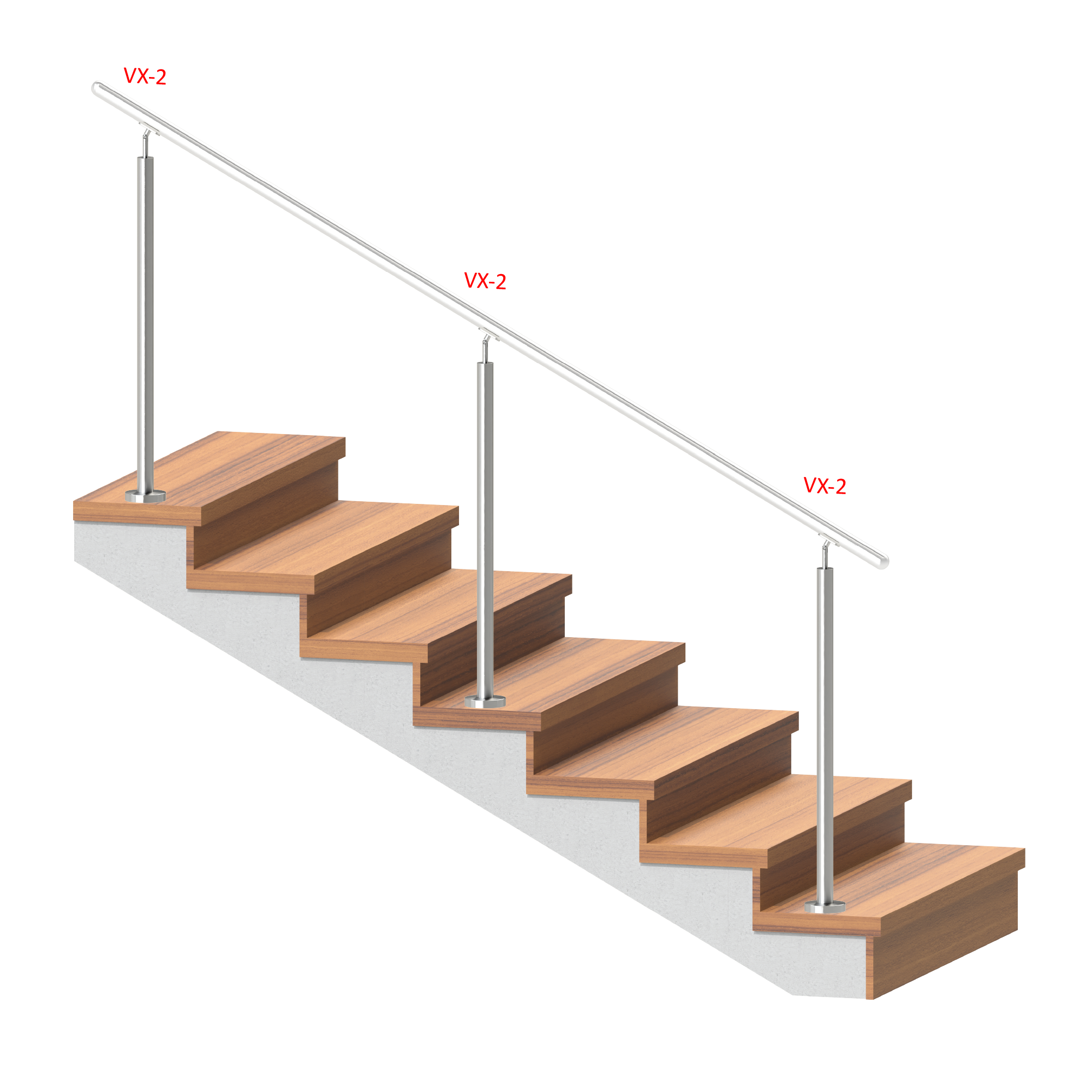 Nerezový stĺp, vrchné kotvenie, bez výplne Rozmer A 1160