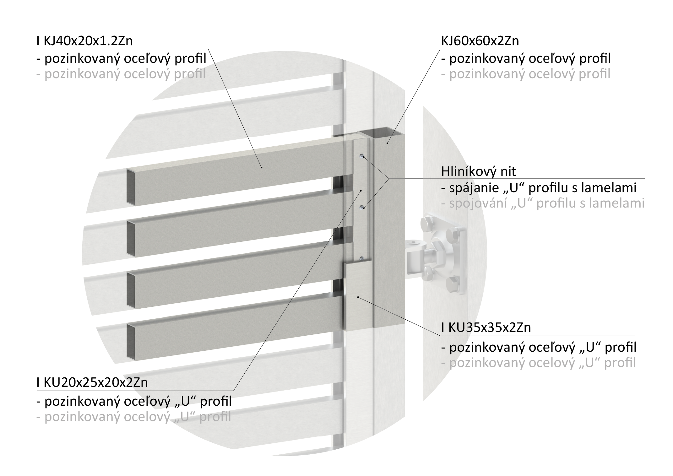 Poškodený profil 80 x 20 x 1,2 x 6000 mm, pozink, hladký