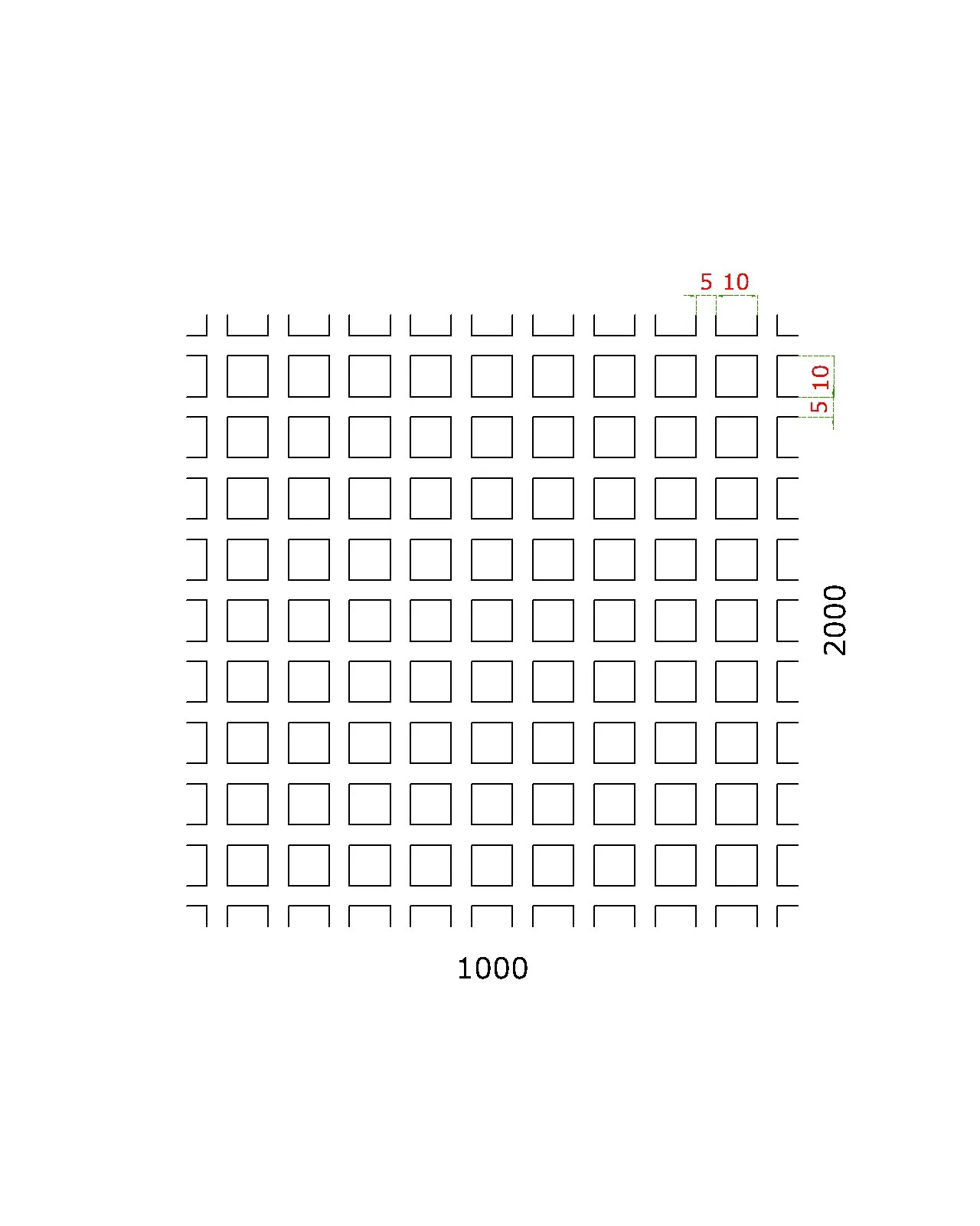 Dierovaný plech Fe t = 1 mm, otvor 10 x 10 mm, rozteč 15 mm