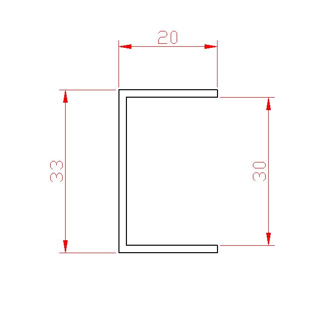 U-profil 20 x 33 x 20 x 1,5 x 2000 mm, zinkovaný pre KLZ35Zn
