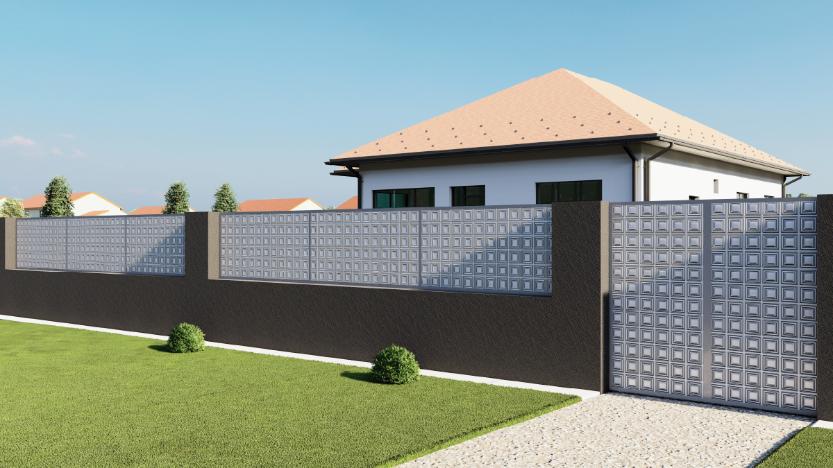 Plech pozinkovaný, 2000 x 1000 x 1,2 mm, 3D vzor štvorec