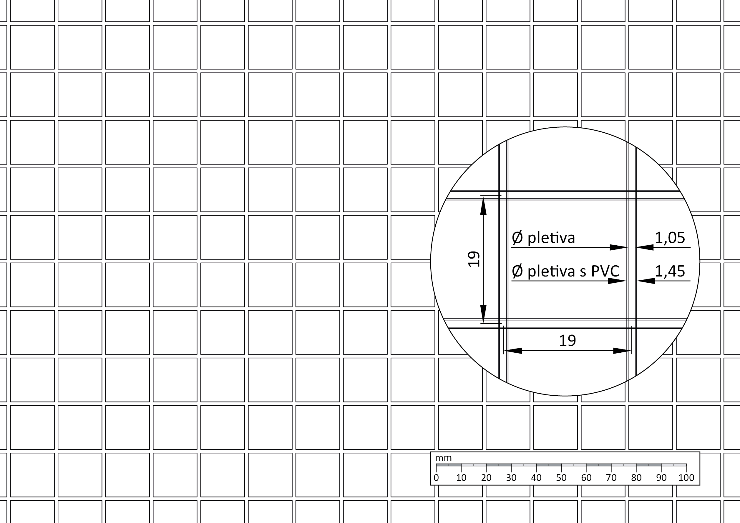 Zvárané pletené sito 1 x 25 m, zelený PVC obal ø 1,45 mm