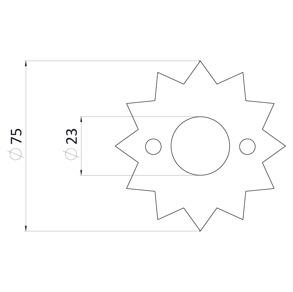 Podložka bulldog, ø 75/23 mm, žiarový pozink