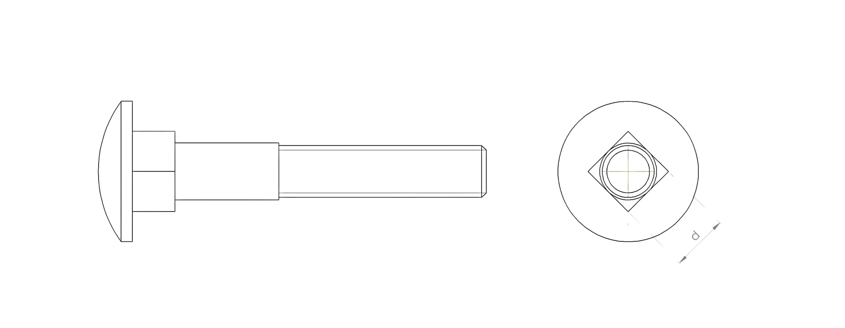 Vratová skrutka M8 x 20 mm, DIN 603, pevnosť 4,8, pozink