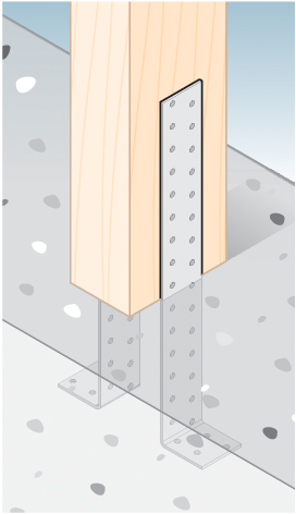 Uholník kotevný 200 x 40 x 40 x 2 mm, pozink, otvory ø 5 mm