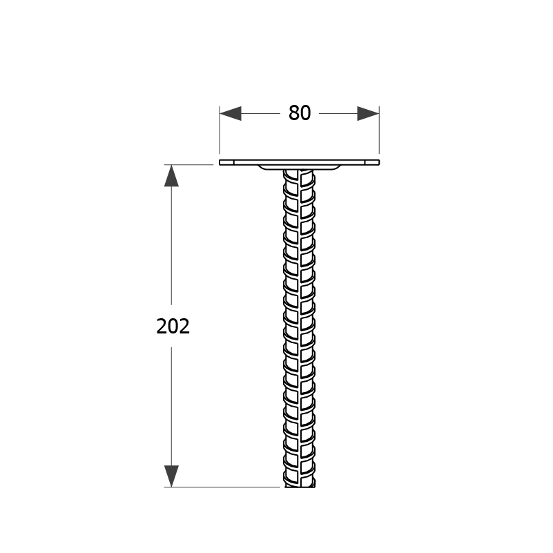 Pätka stĺpika s podstavcom 80 x 202 x 3 mm, pozink