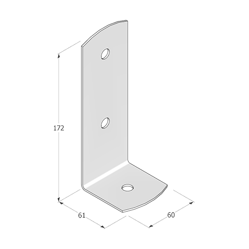 Pätka stĺpika 60 x 62 x 170 x 2 mm, pozinkovaná