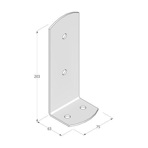 Pätka stĺpika 75 x 63 x 200 x 3 mm, pozinkovaná
