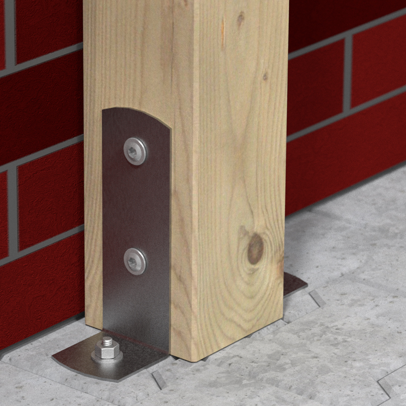 Pätka stĺpika 75 x 63 x 200 x 3 mm, pozinkovaná