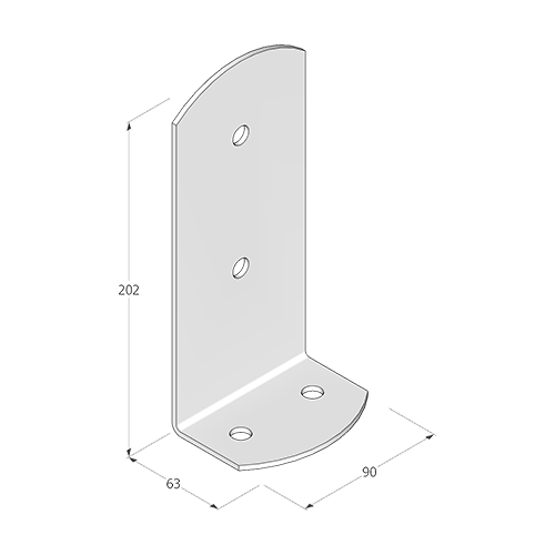 Pätka stĺpika 90 x 63 x 200 x 3 mm, pozinkovaná