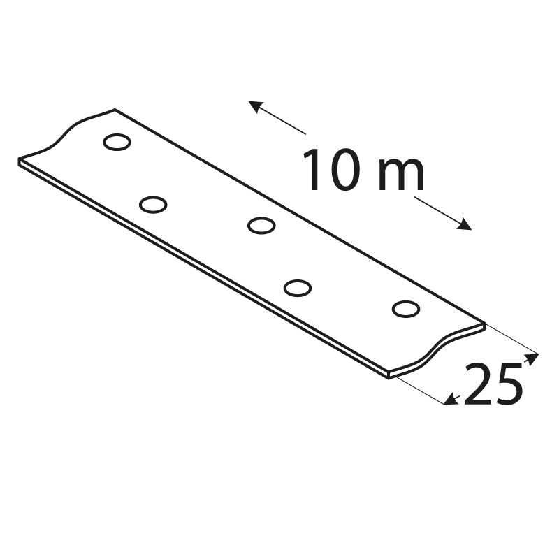 Montážna páska, 25 x 1,5 mm x 10 m, pozink