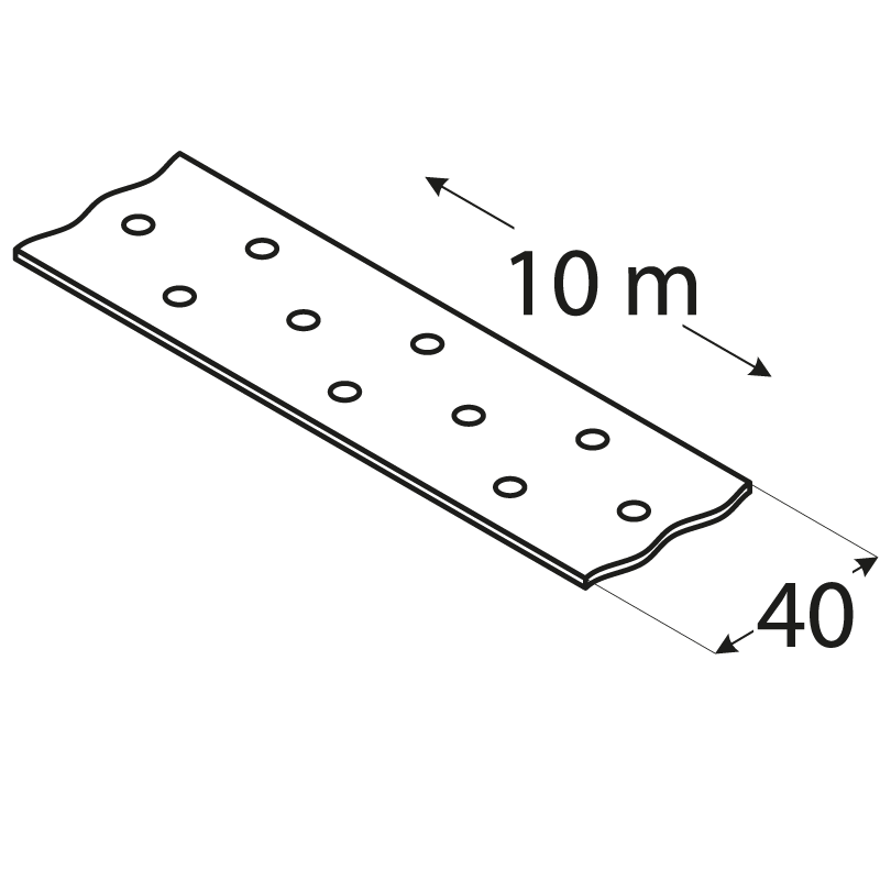 Montážna páska, 40 x 2 mm x 10 m, pozink