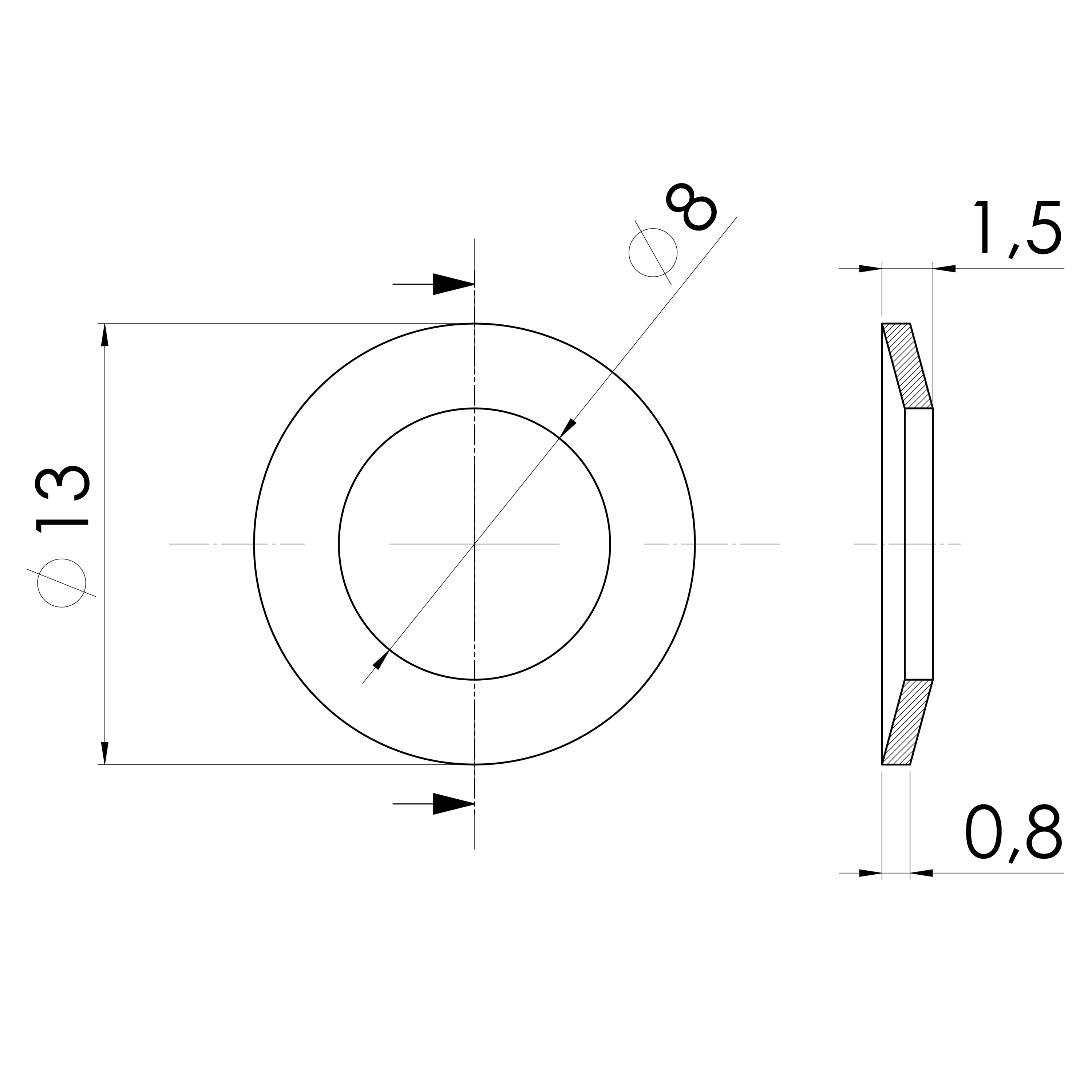 Nerezová bezpečnostná podložka ø 8 mm /AISI 304