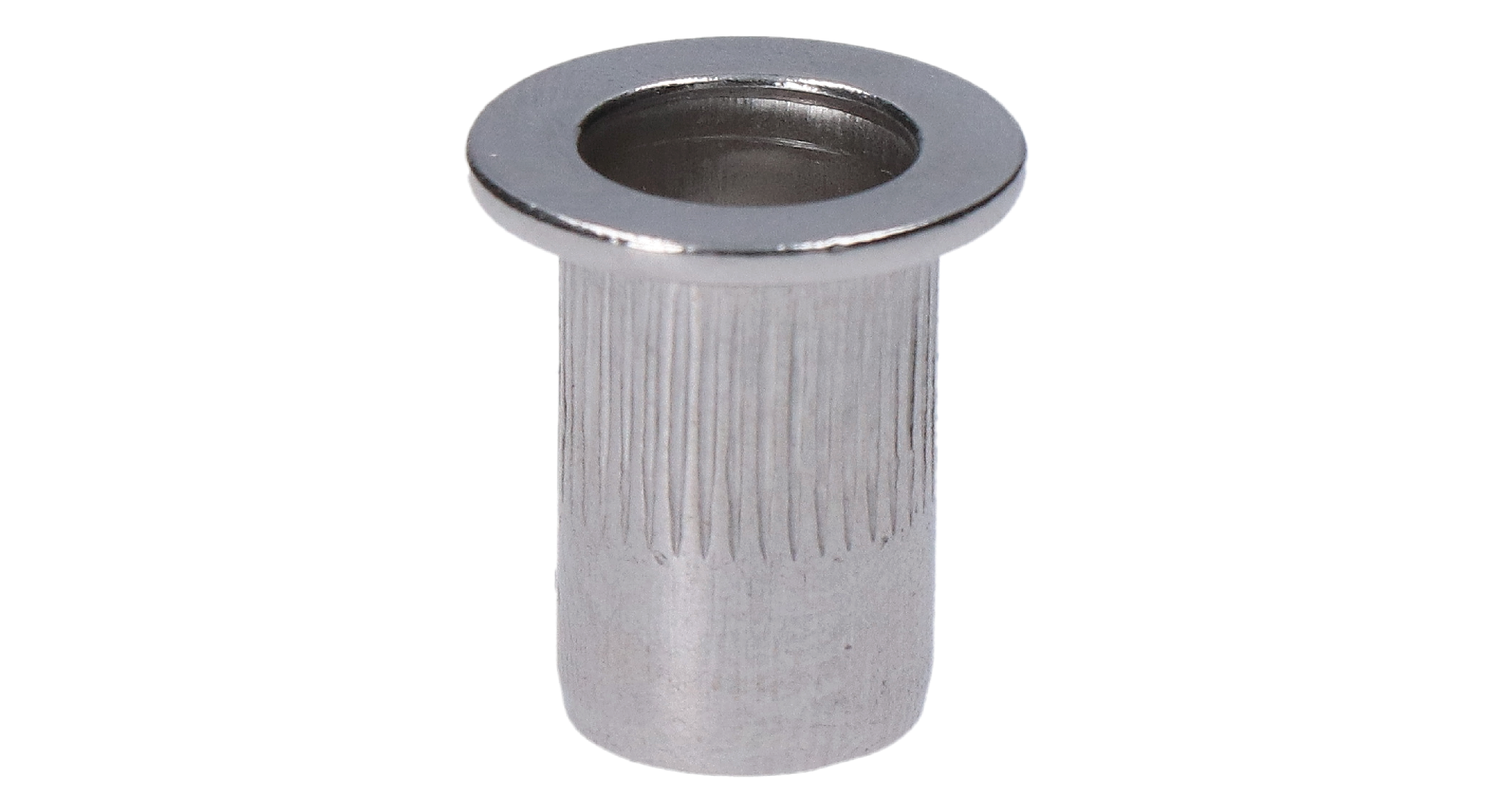 AISI 304 nitovacia matica M10, rýhovaný driek, L = 19 mm
