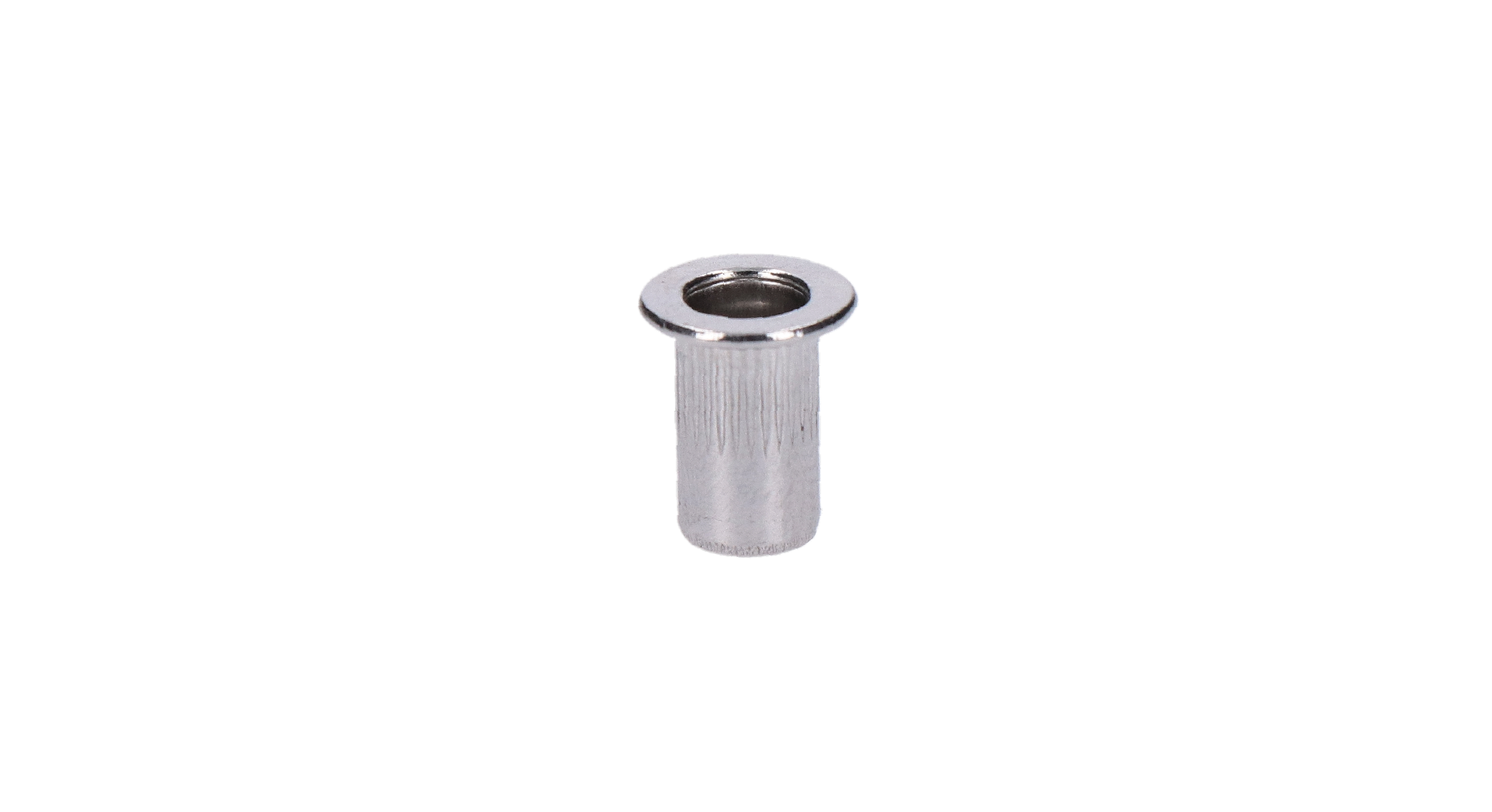 AISI 304 nitovacia matica M4, rýhovaný driek, L = 8 mm