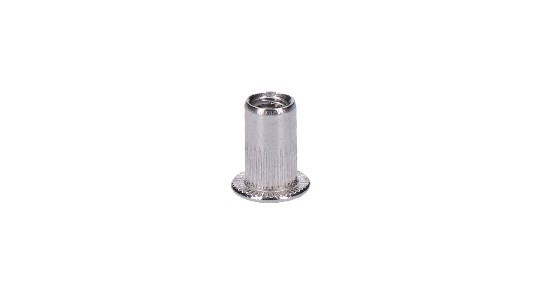 AISI 304 nitovacia matica M4, rýhovaný driek, L = 8 mm