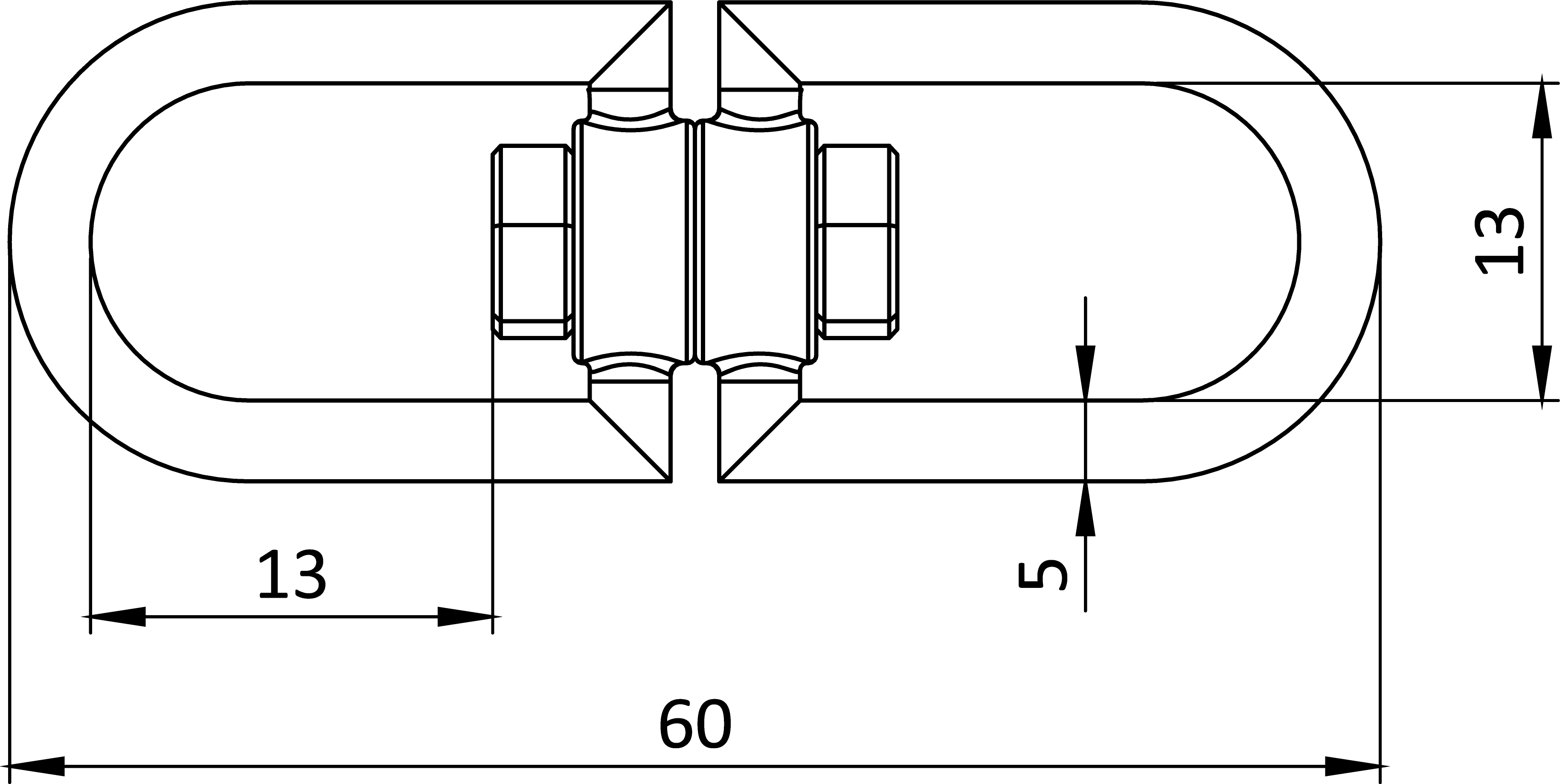 Strmeň (obratlík) oko/oko, d = 5 mm, A4/AISI 316