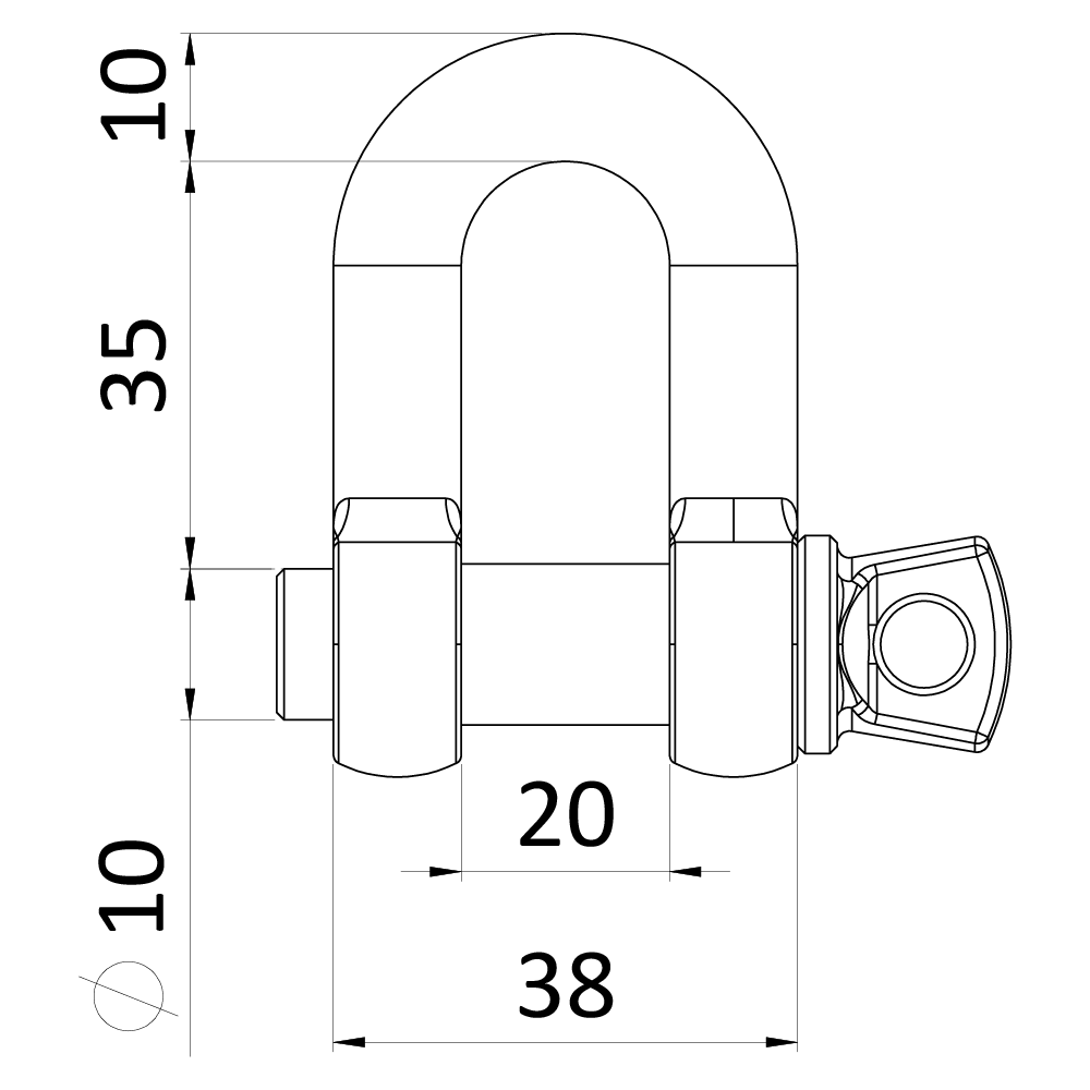 Strmeň d = 10 mm, D-typ krátky, DIN 82101 A A4/AISI 316