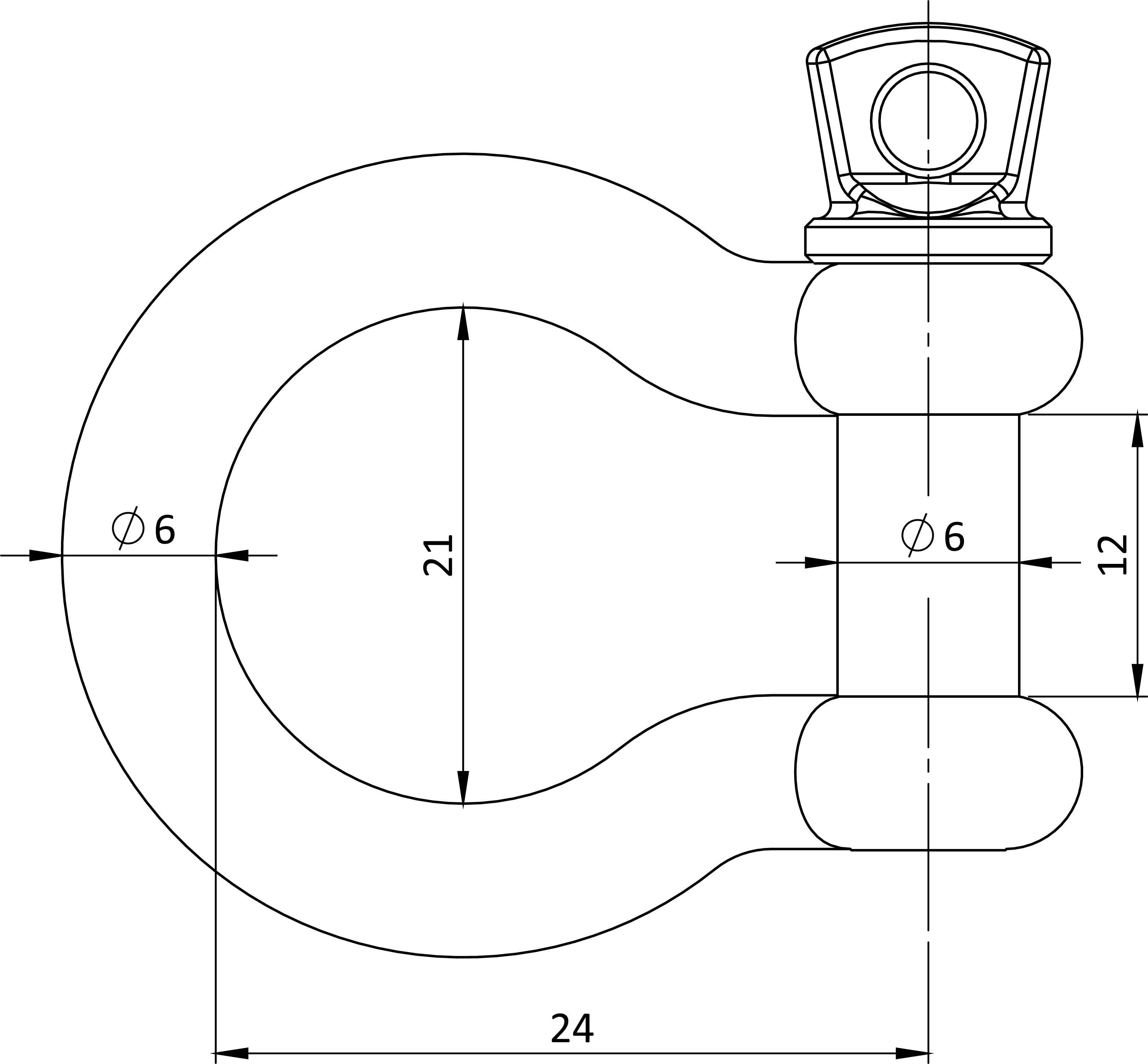 Strmeň d = 6 mm, okrúhly, A4/AISI 316