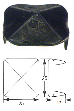 Ozdobný klinec 25 x 25 mm s dvomi hrotmi ø 12 mm