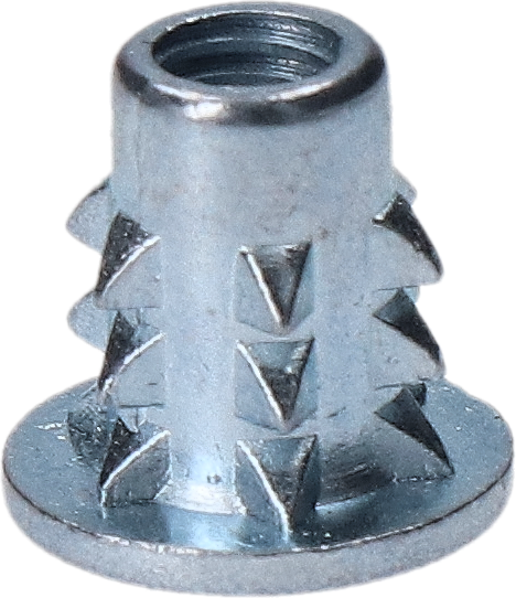 Narážacia matica do dreva M4 x 9,4 mm, zinková zliatina