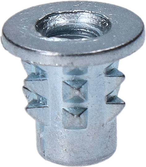 Narážacia matica do dreva M4 x 9,4 mm, zinková zliatina