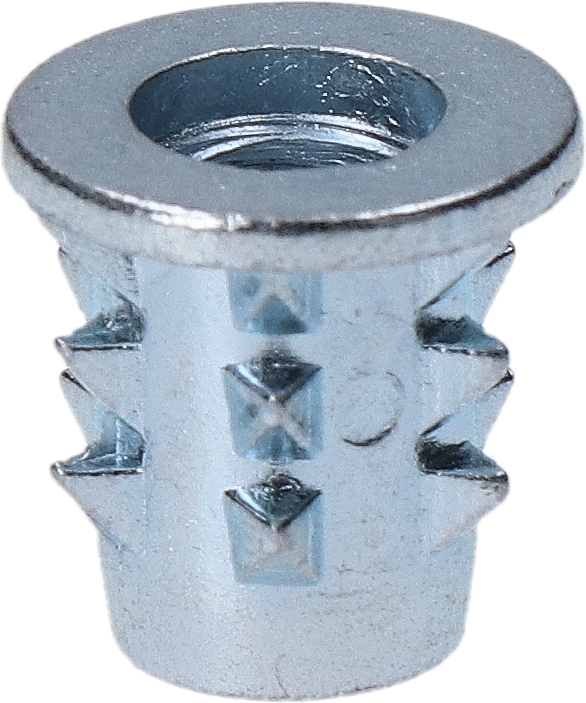 Narážacia matica do dreva M6 x 13,9 mm, zinková zliatina