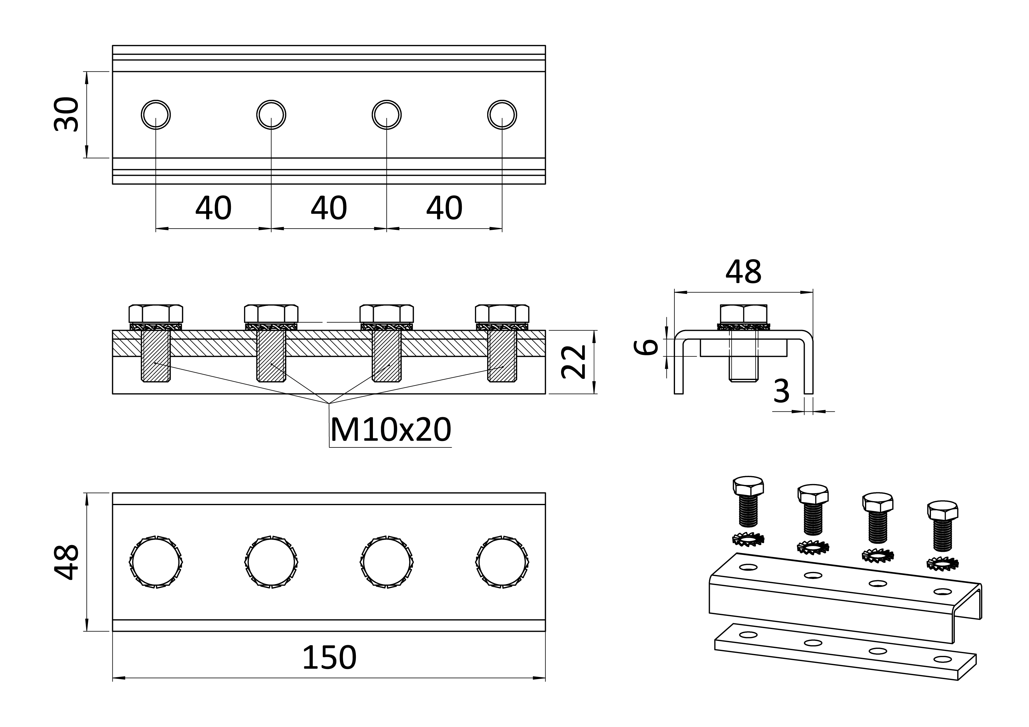 Spojka nosníková ST UNIVERSAL pre profil 41 x 21/41 x 41 mm